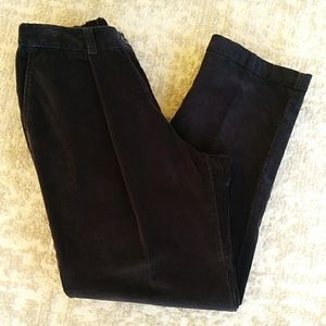 L.L. Bean Curvy Fit Corduroy Pleated Pants 6P Navy Blue